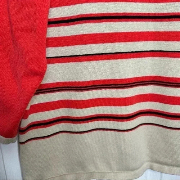 Tanjay Pullover Sweater Stripes Orange / Cream / Black Size  Large - Picture 13 of 16